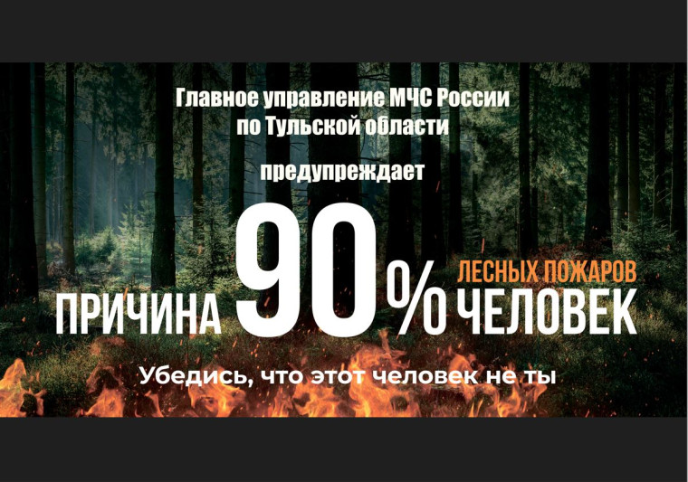 90% лесных пожаров происходят весной по вине человека..