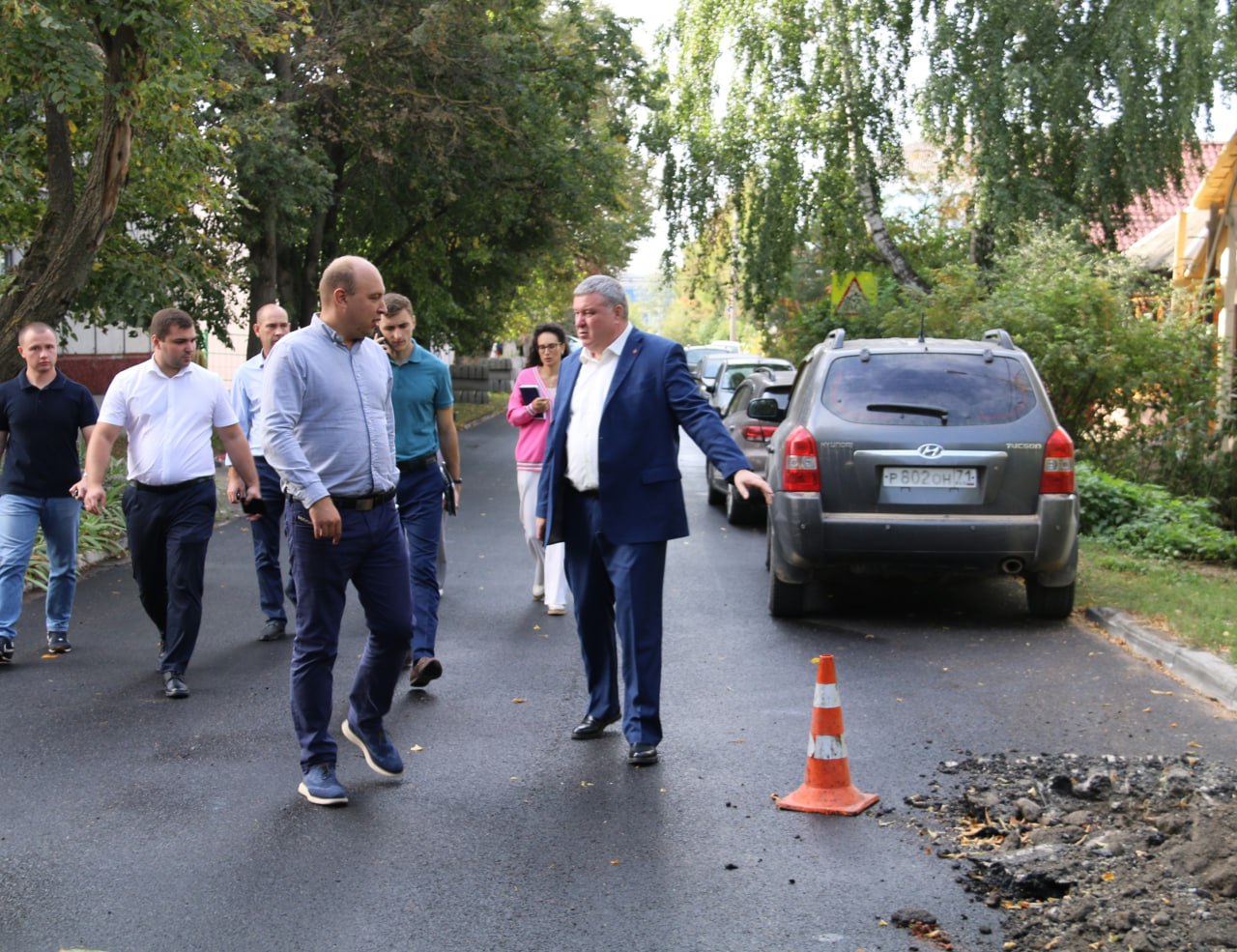 Илье Беспалову представили схему организации дорожного движения на подъезде к новому мосту через Упу.